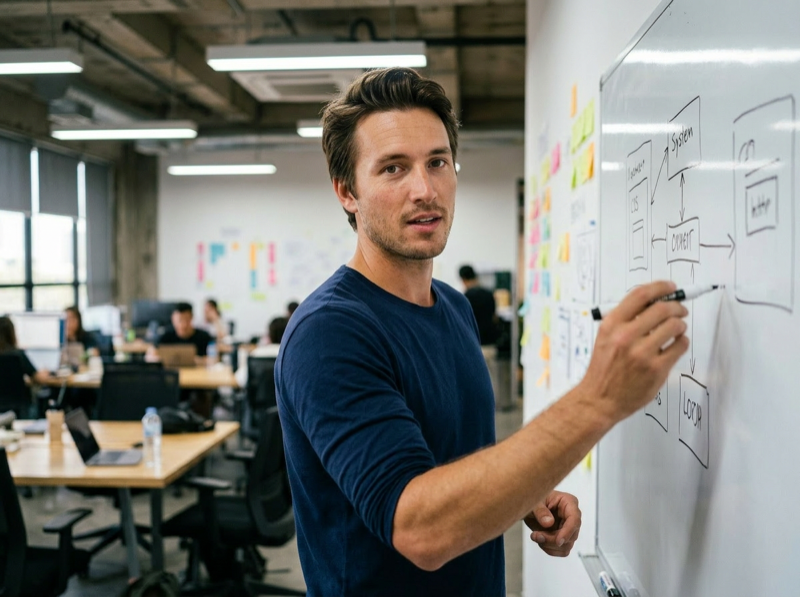 Planning on a whiteboard